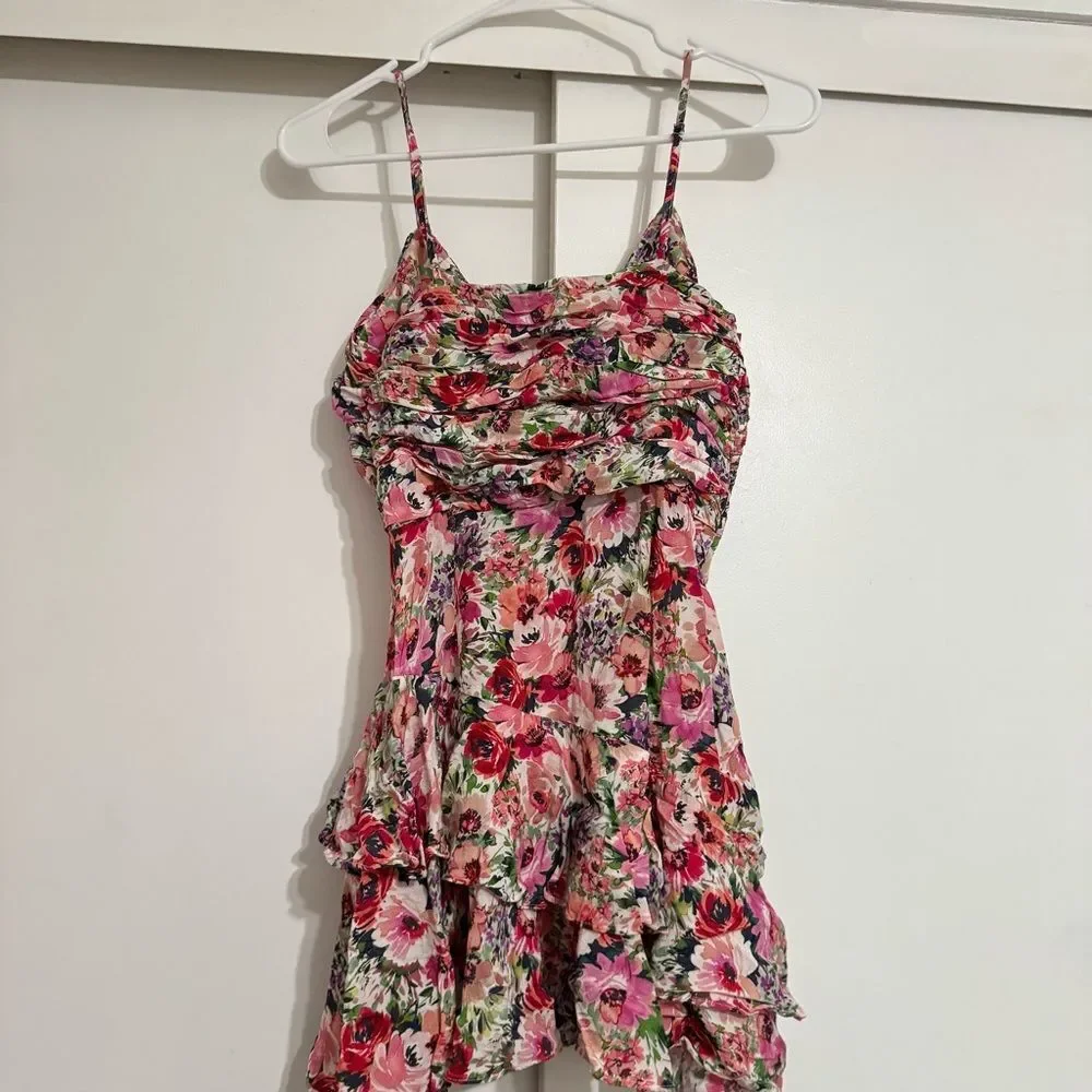 Yumi Kim Floral Ruffle Tiered Mini Jax Dress